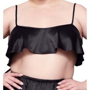 SKIMS Woven Shine‎ Cami Onyx Womens 4X